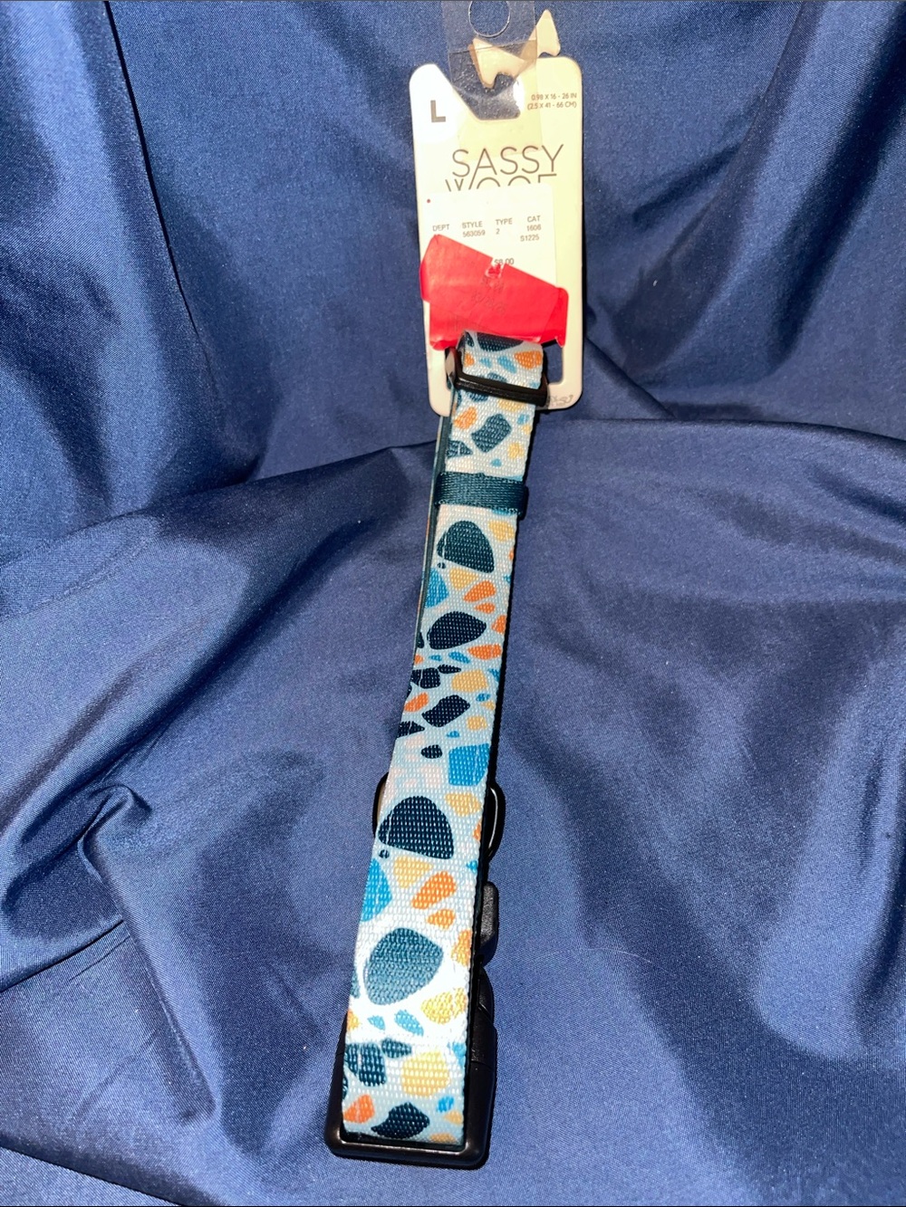 Sassy Woof Blue Pattern Adjustable Dog Collar